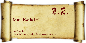 Nun Rudolf névjegykártya